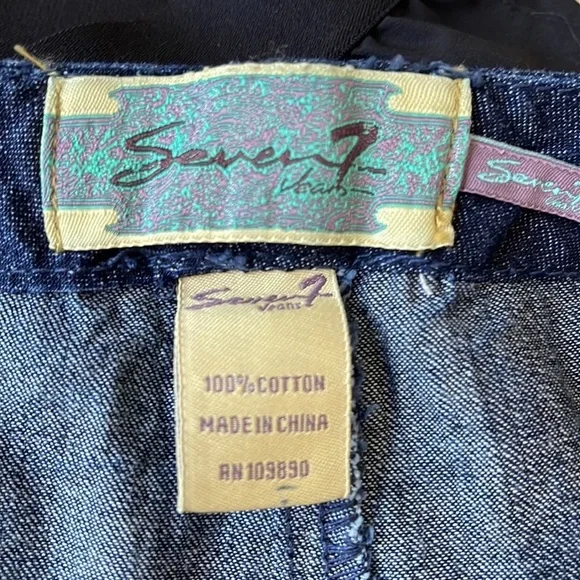 Seven 7 Denim Blue Belted Shorts - Picture 2 of 5